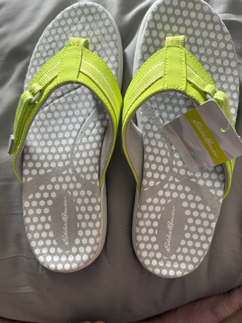 Eddie Bauer Bright Yellow Green Sport Flip Flops
